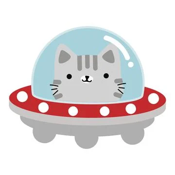 Cute Cat In Spaceship Illustration Stock Illustration