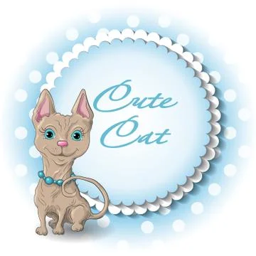 Cute cat sphinx vector Stock Illustration