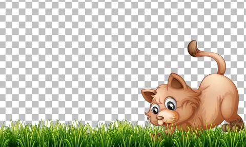 Cute cat on transparent background Stock Illustration