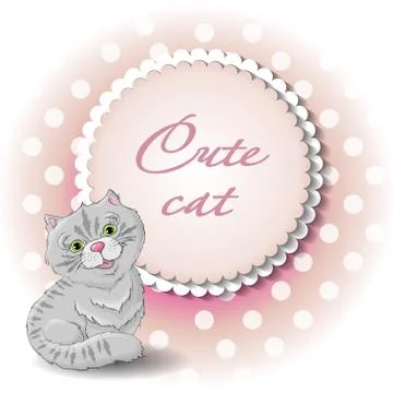 Cute cat vector draw Illustrazione stock