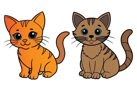 Cute cat vector illustration art Stock Illustration