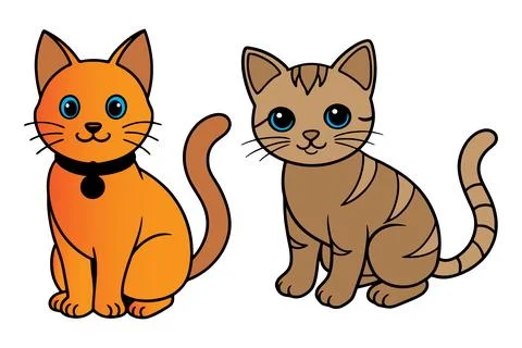 Cute cat vector illustration art Stock Illustration