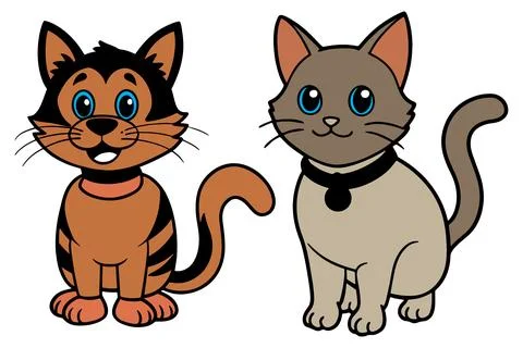 Cute cat vector illustration art Stock Illustration