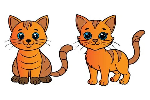 Cute cat vector illustration art Stock Illustration