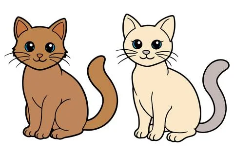 Cute cat vector illustration art Stock Illustration