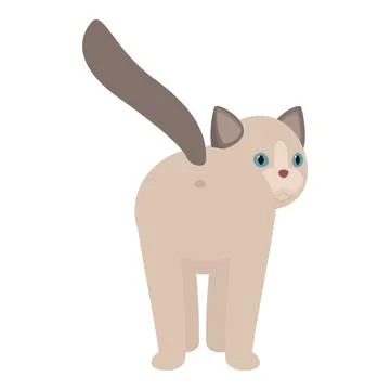 Cute cat wagging its tail looking back over shoulder Stock Illustration
