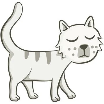 Cute cat walking slowly Иллюстрация