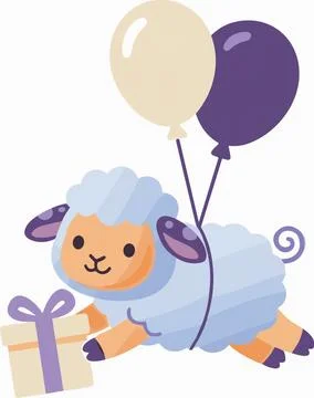Cute Cat in Winter Hat Holding a Gift Box, Vector Illustration Stock Illustration