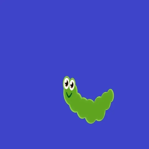 Cute Caterpillar, Jumping:  Loop + Matte) Stock Footage 69553244