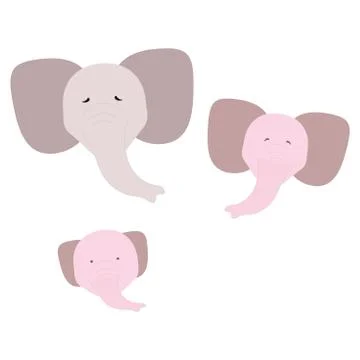 Cute catoon elephant on white background for kids. Beautiful nursery room poster Stock Illustration