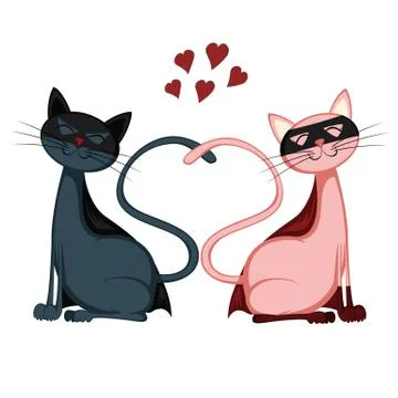 Cute cats Stock Illustration
