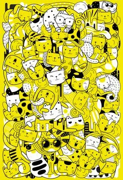 Cute cats vector Stock Illustration