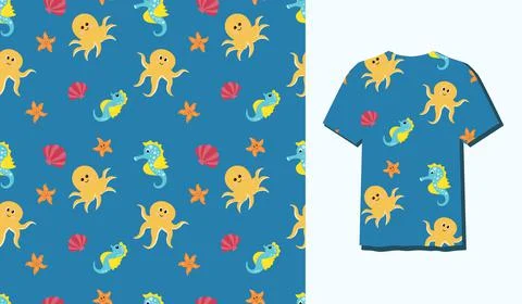 Cute Character Animal Seamless Patterns Can Be Used as Designs On Clothes, Wa Stock Illustration