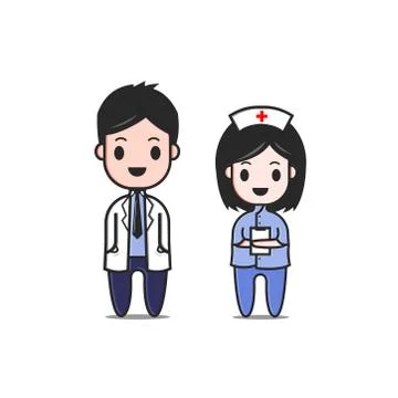 Cute character doctor vector Stock Illustration