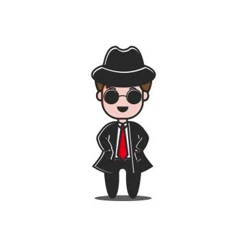 Cute character mafia vector Stock Illustration