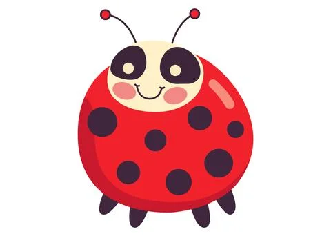 Cute character with a muzzle ladybug. Stock Illustration