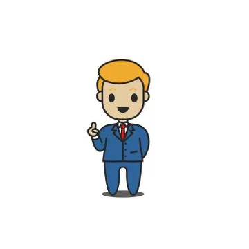 Cute character president vector Stock Illustration