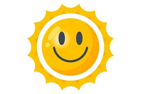 Cute character sun in the sky Stock Illustration