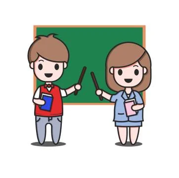 Cute character teacher vector Stock Illustration