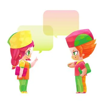 Cute characters doctors with text bubbles Stock Illustration