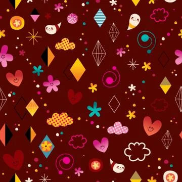Cute characters seamless pattern Stock Illustration