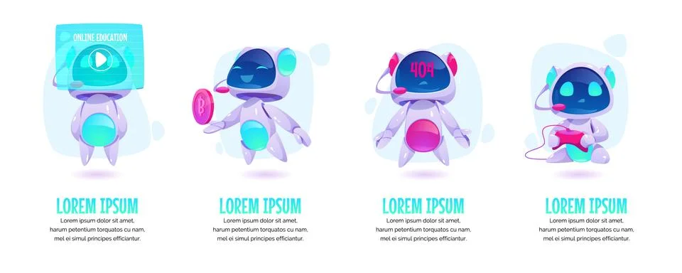 Cute chat bot, robot assistant for messenger Illustrazione stock