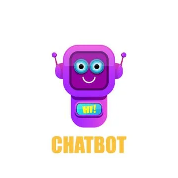 Cute chatbot character isolated on white background. Vector Funny robot Stock Illustration