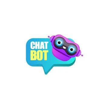 Cute chatbot character or intelligent assistant with speech bubble isolated on Stock-Illustration
