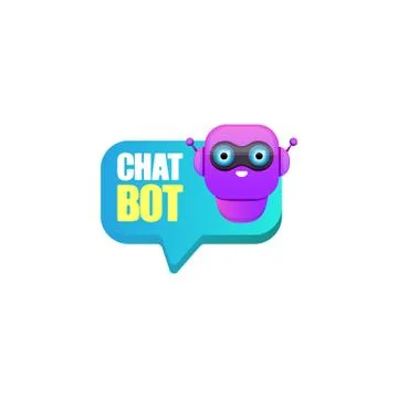 Cute chatbot character or intelligent assistant with speech bubble isolated on Stock Illustration