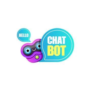 Cute chatbot character or intelligent assistant with speech bubble isolated on Stock Illustration