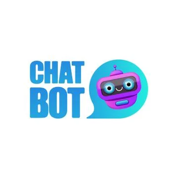 Cute chatbot character or intelligent assistant with speech bubble isolated on Illustrazione stock