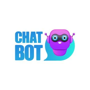 Cute chatbot character or intelligent assistant with speech bubble isolated on Stock-Illustration