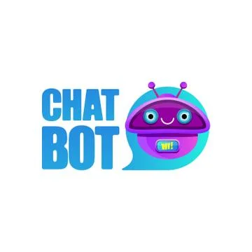 Cute chatbot character or intelligent assistant with speech bubble isolated on Stock-Illustration