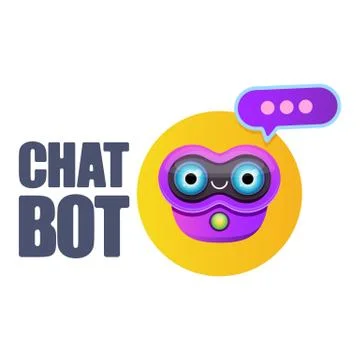 Cute chatbot character or intelligent assistant with speech bubble isolated on Stock-Illustration