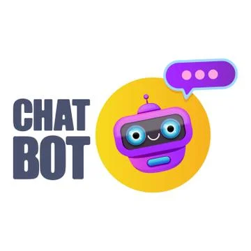 Cute chatbot character or intelligent assistant with speech bubble isolated on Stock-Illustration