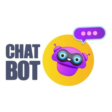 Cute chatbot character or intelligent assistant with speech bubble isolated on Stock Illustration