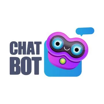Cute chatbot character or intelligent assistant with speech bubble isolated on Stock-Illustration