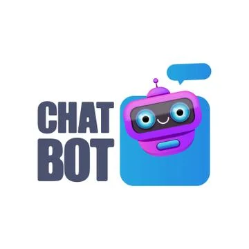Cute chatbot character or intelligent assistant with speech bubble isolated on Stock-Illustration