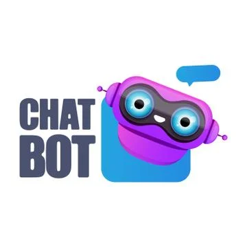 Cute chatbot character or intelligent assistant with speech bubble isolated on Stock-Illustration