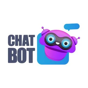 Cute chatbot character or intelligent assistant with speech bubble isolated on Stock-Illustration