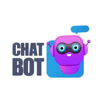 Cute chatbot character or intelligent assistant with speech bubble isolated on Stock-Illustration