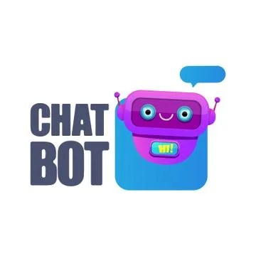 Cute chatbot character or intelligent assistant with speech bubble isolated on Stock-Illustration