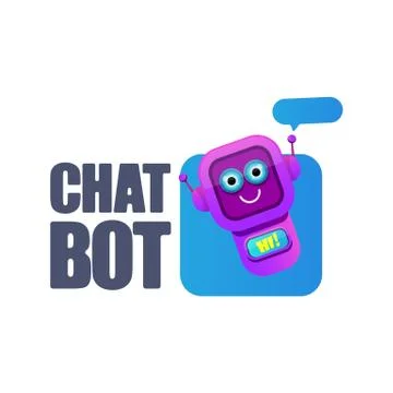 Cute chatbot character or intelligent assistant with speech bubble isolated on Stock-Illustration