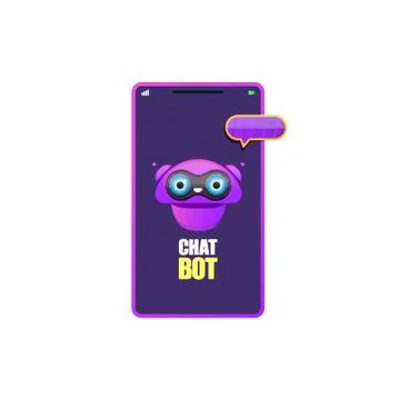 Cute chatbot character or smart phone intelligent assistant isolated on white Stock-Illustration