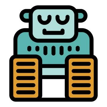 Cute chatbot robot moving with caterpillar tracks, artificial intelligence ic Stock Illustration