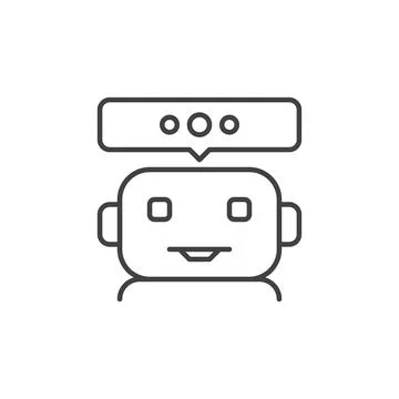 Cute Chatbot vector Online Chat Conversation concept line icon Illustrazione stock