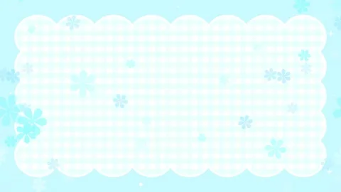Cute checkered background with floating flowers seamless loop light blue Stock Footage 332461033