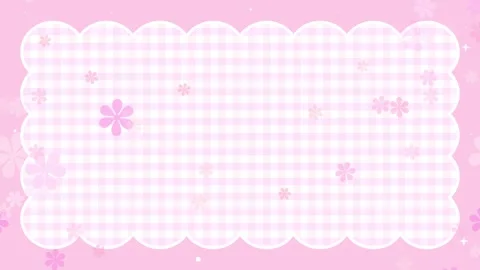 Cute checkered background with floating flowers seamless loop pink 動画素材 332464533