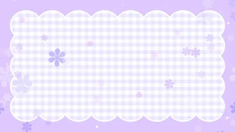 Cute checkered background with floating flowers seamless loop lavender 動画素材 332464780