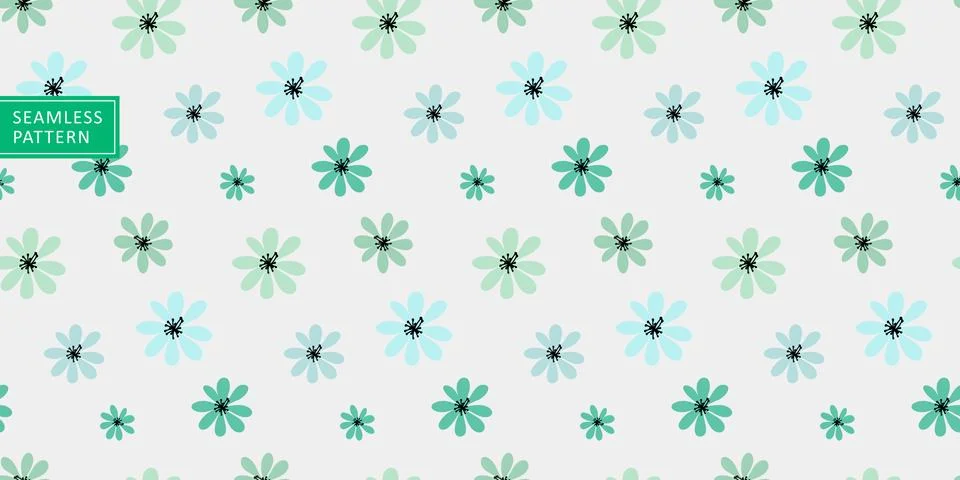 Cute cheerful vector seamless pattern with small flowers 스톡 일러스트